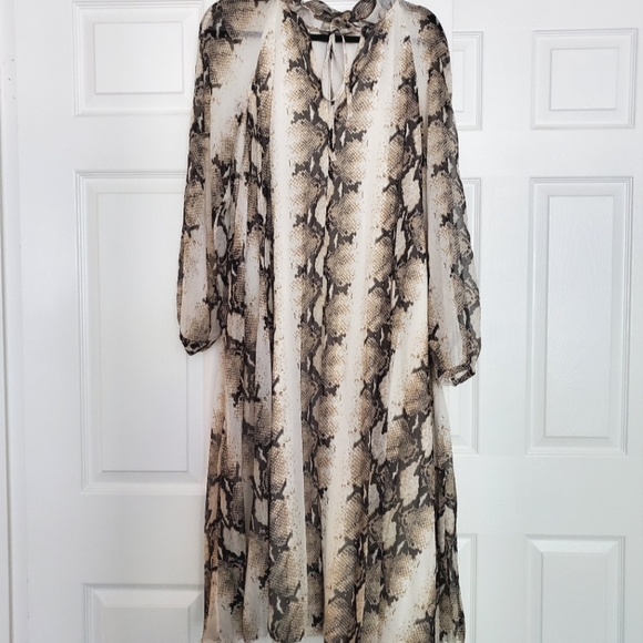 Asos Snake Print Flowy Midi Dress - Picture 1 of 7